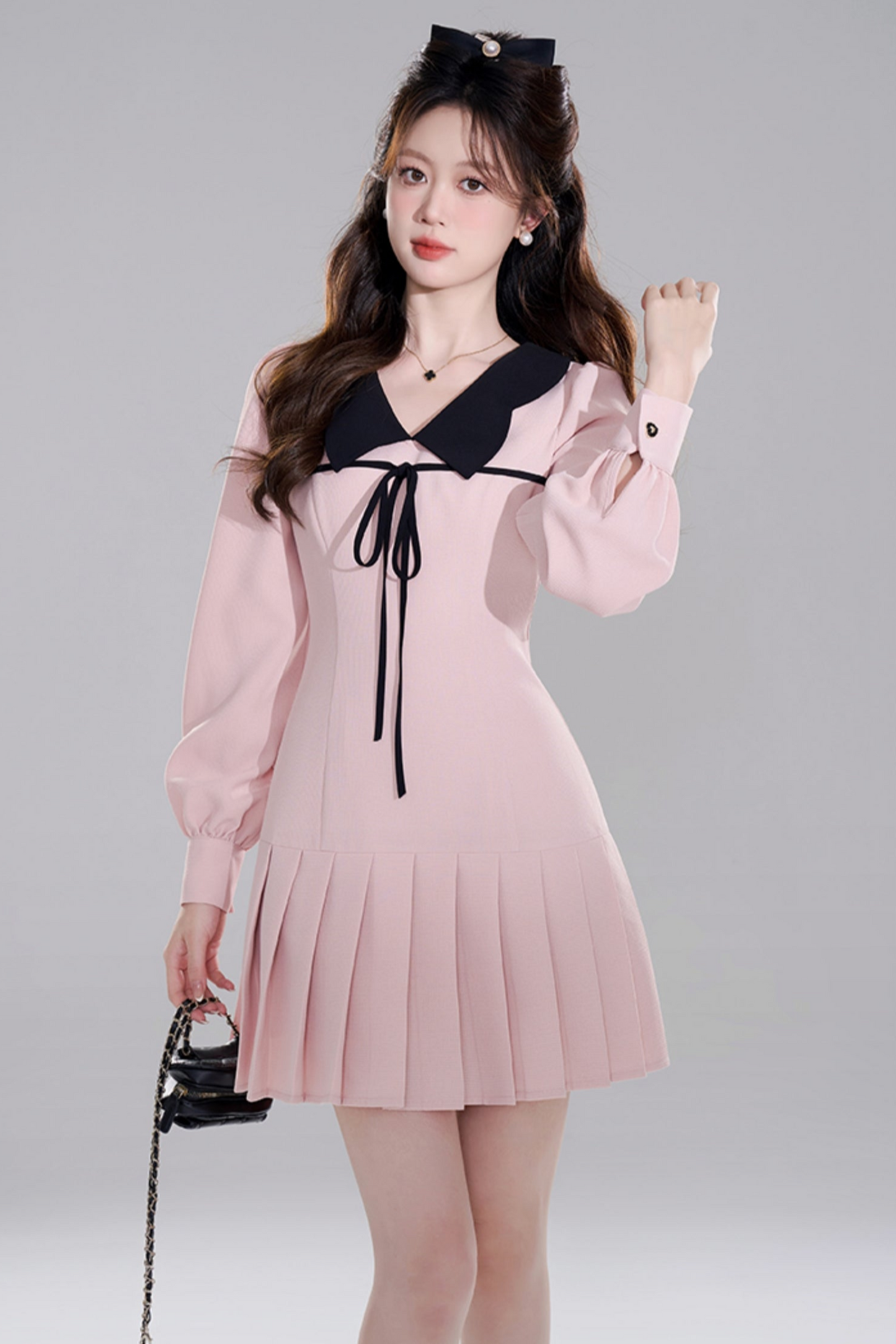 Pink doll Color Priet West Dress