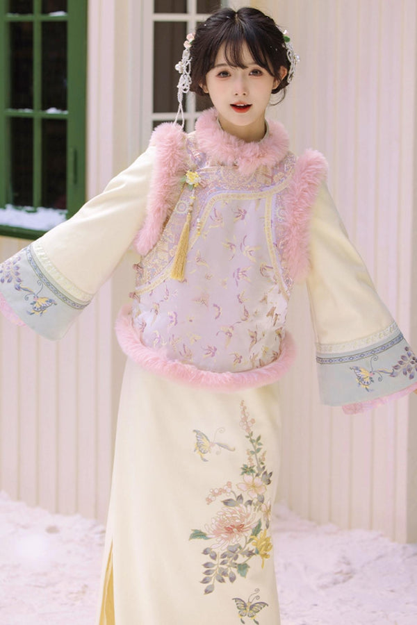 Autumn Winter Wide Sleeve Chinese Dress Setup
