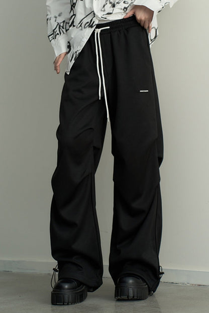 Pleated Drape Loose Straight Pants