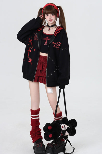 Subculture Cool Embroidered Hooded Jacket