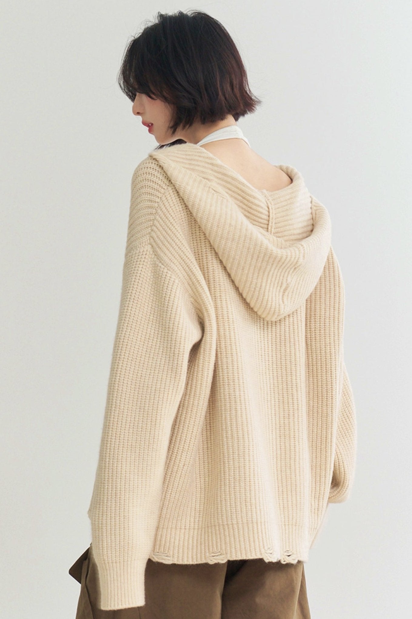 Loose -fit food cardigan