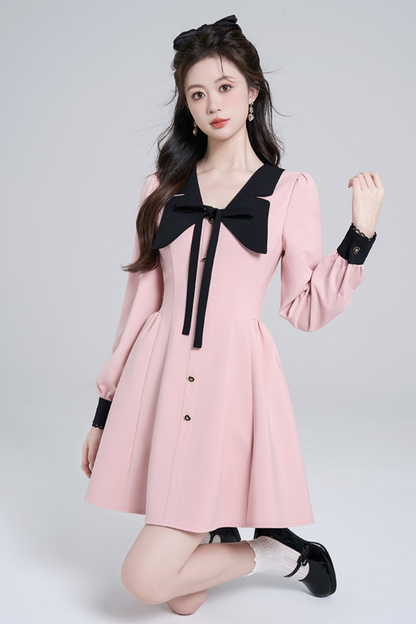 French Doll Color Pink Dress