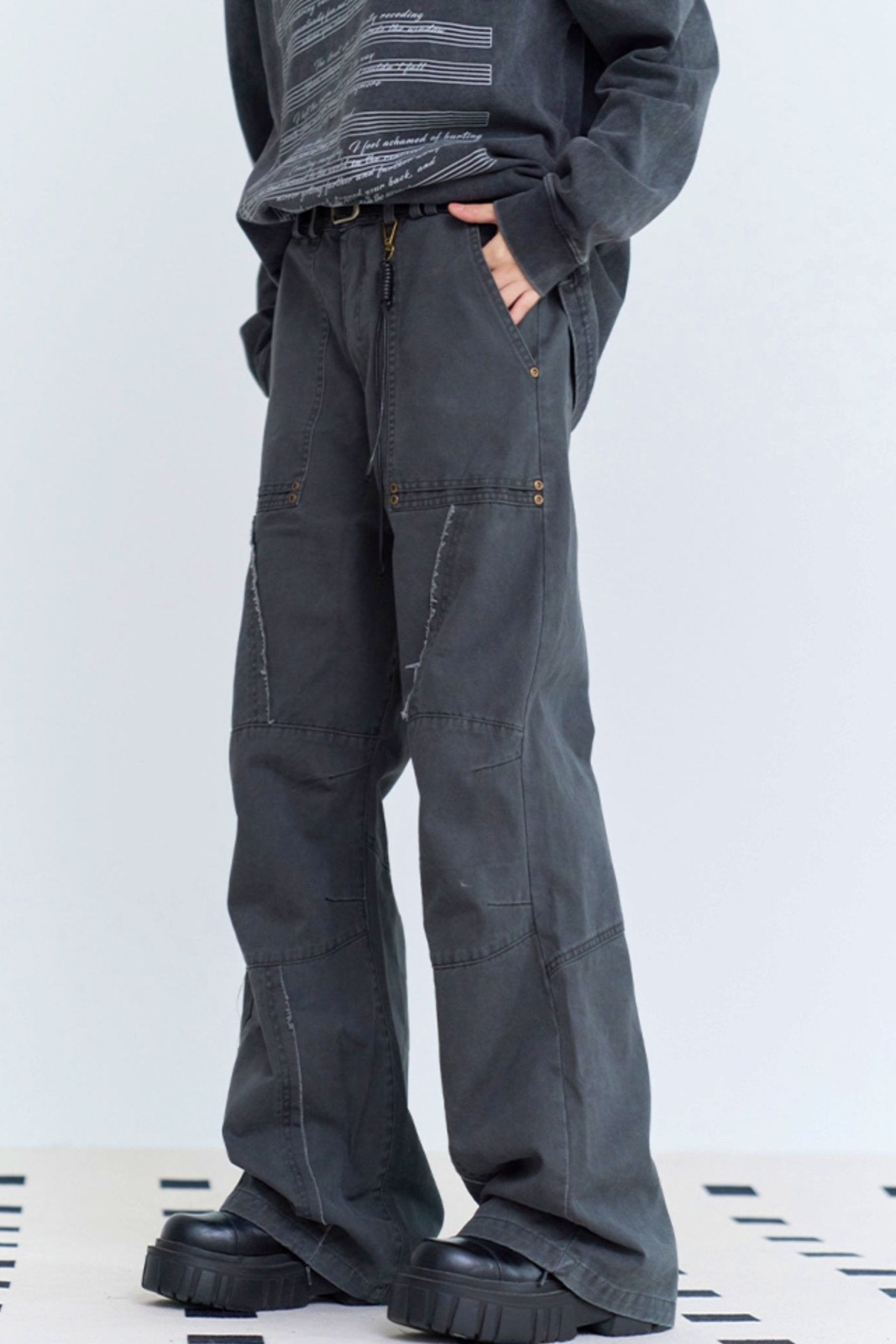 Cargo style straight jeans