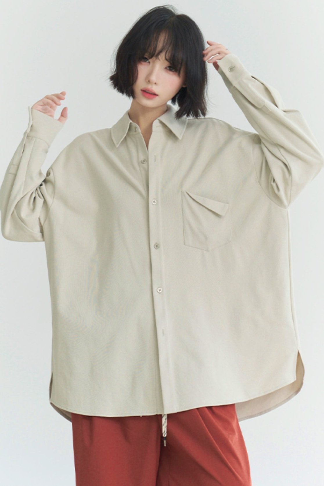 Solid Drepra Prolong Sleeve Shirt