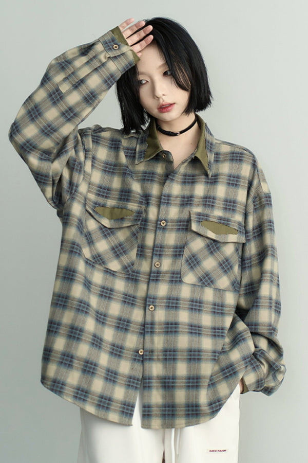 Plaid Long Sleeve Versatile Shirt