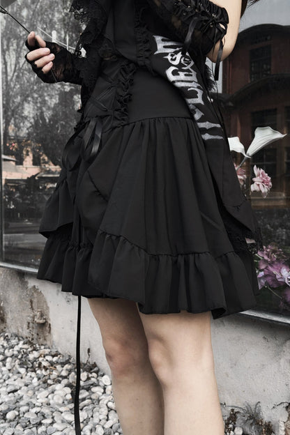 Dark Gothic High Waist Puffy Skirt