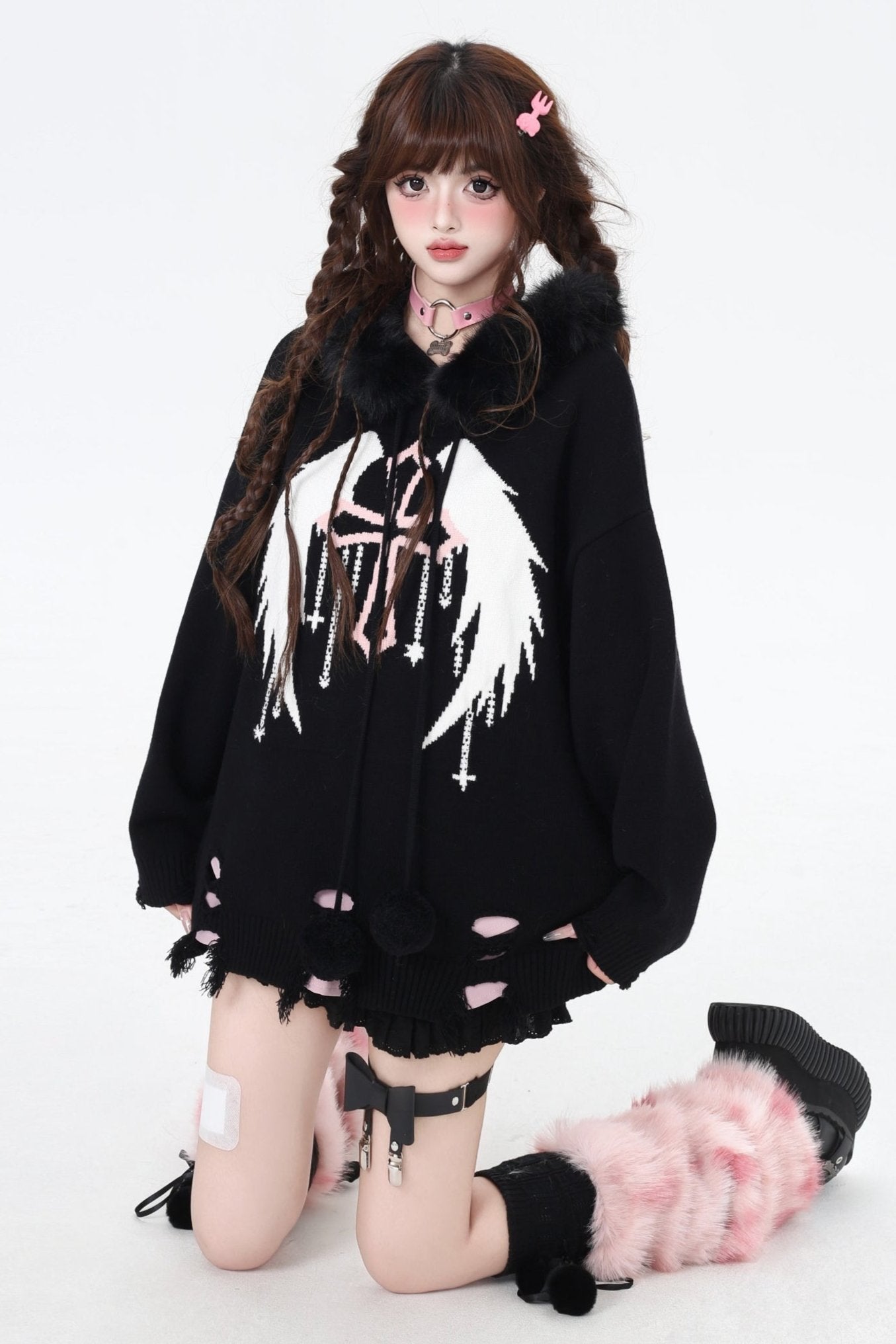 トワイライトレターファーカラーフーディー