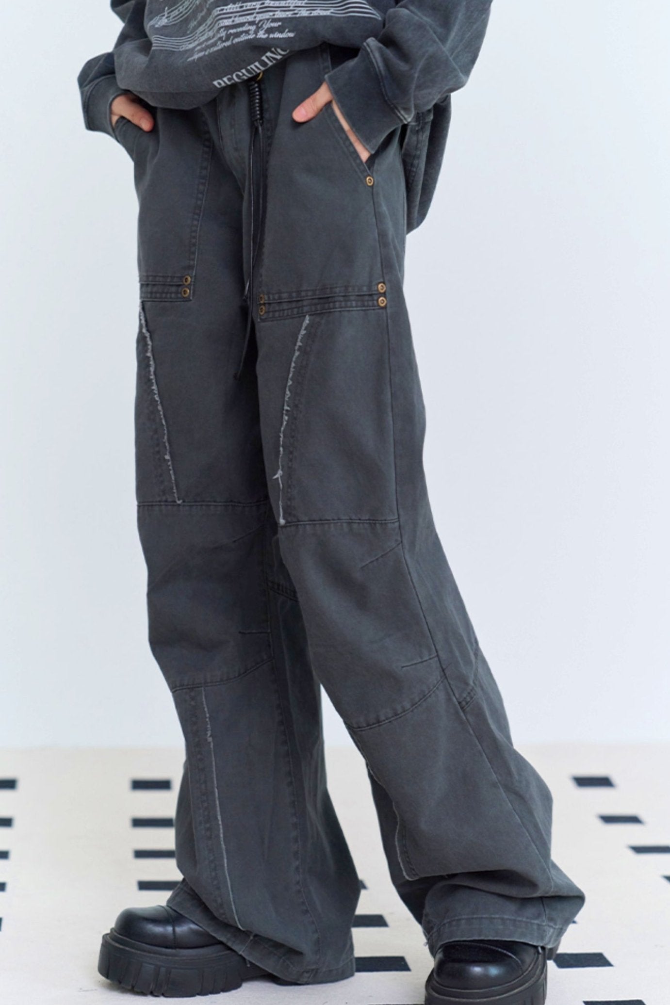 Cargo style straight jeans