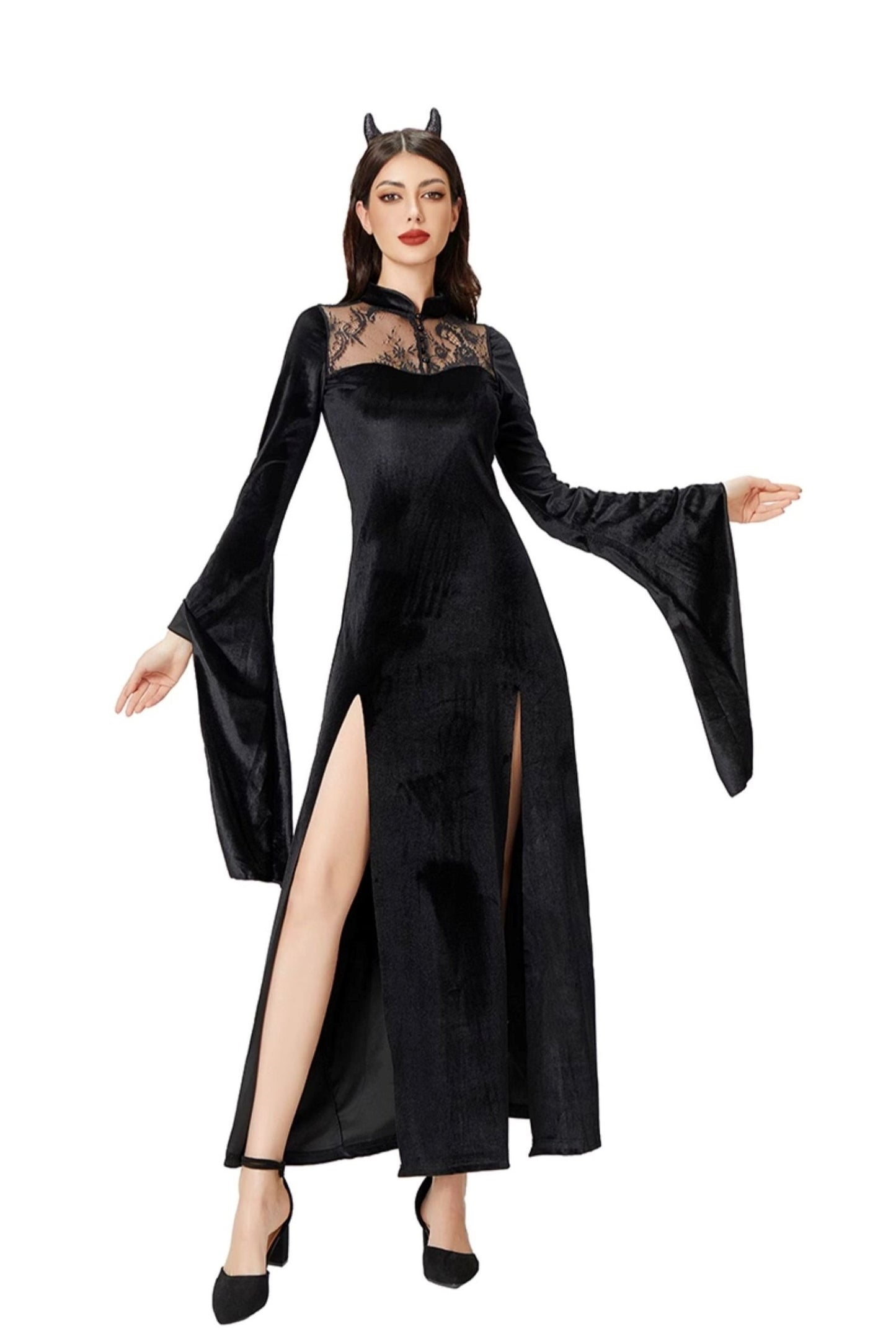 Gothic Velvet Vampire Witch Robe