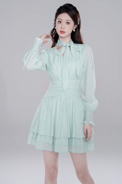 Lake Water Green Long Sleeve Chiffonless