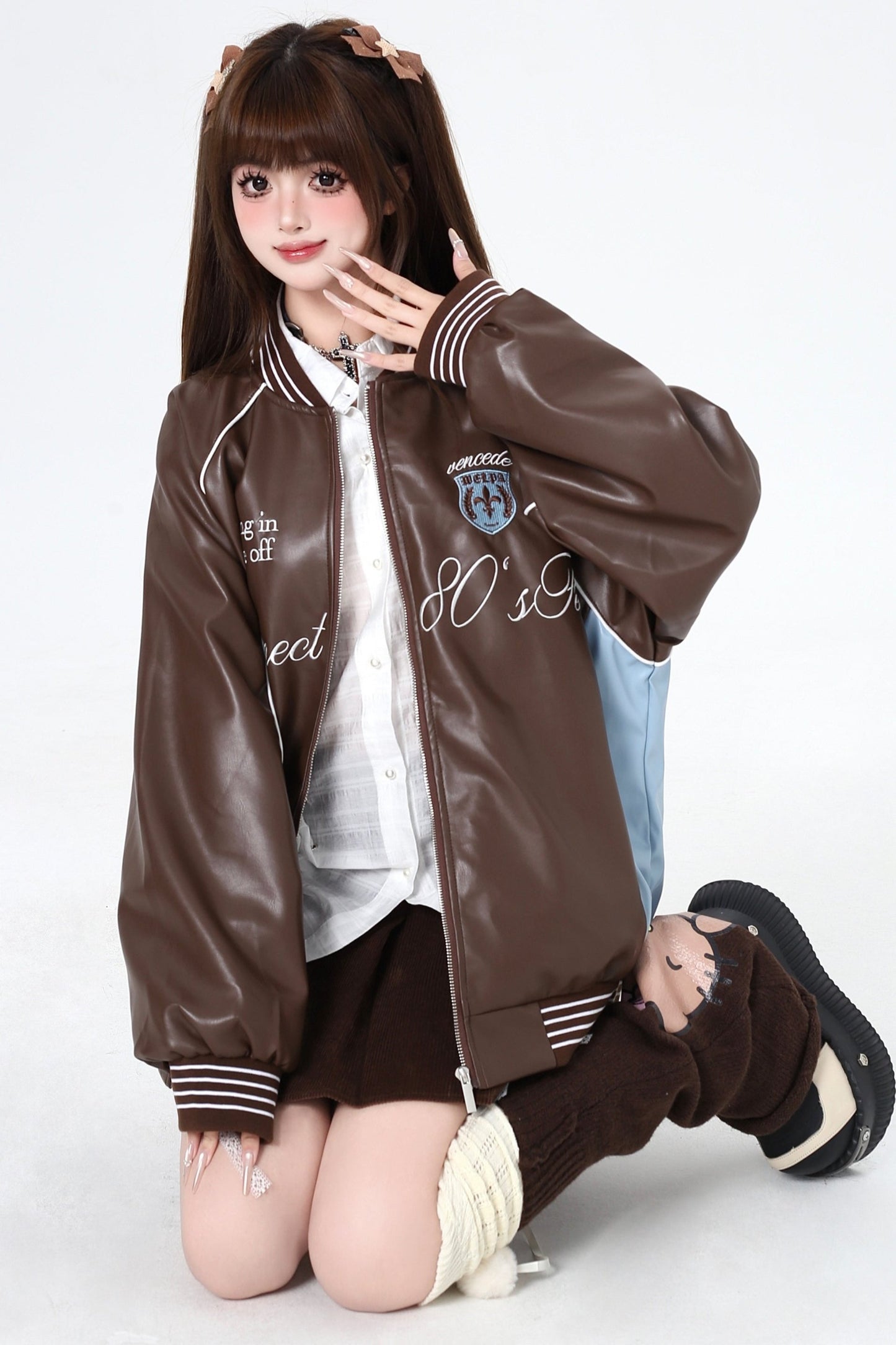 Retro Loose Leather Baseball Jackets