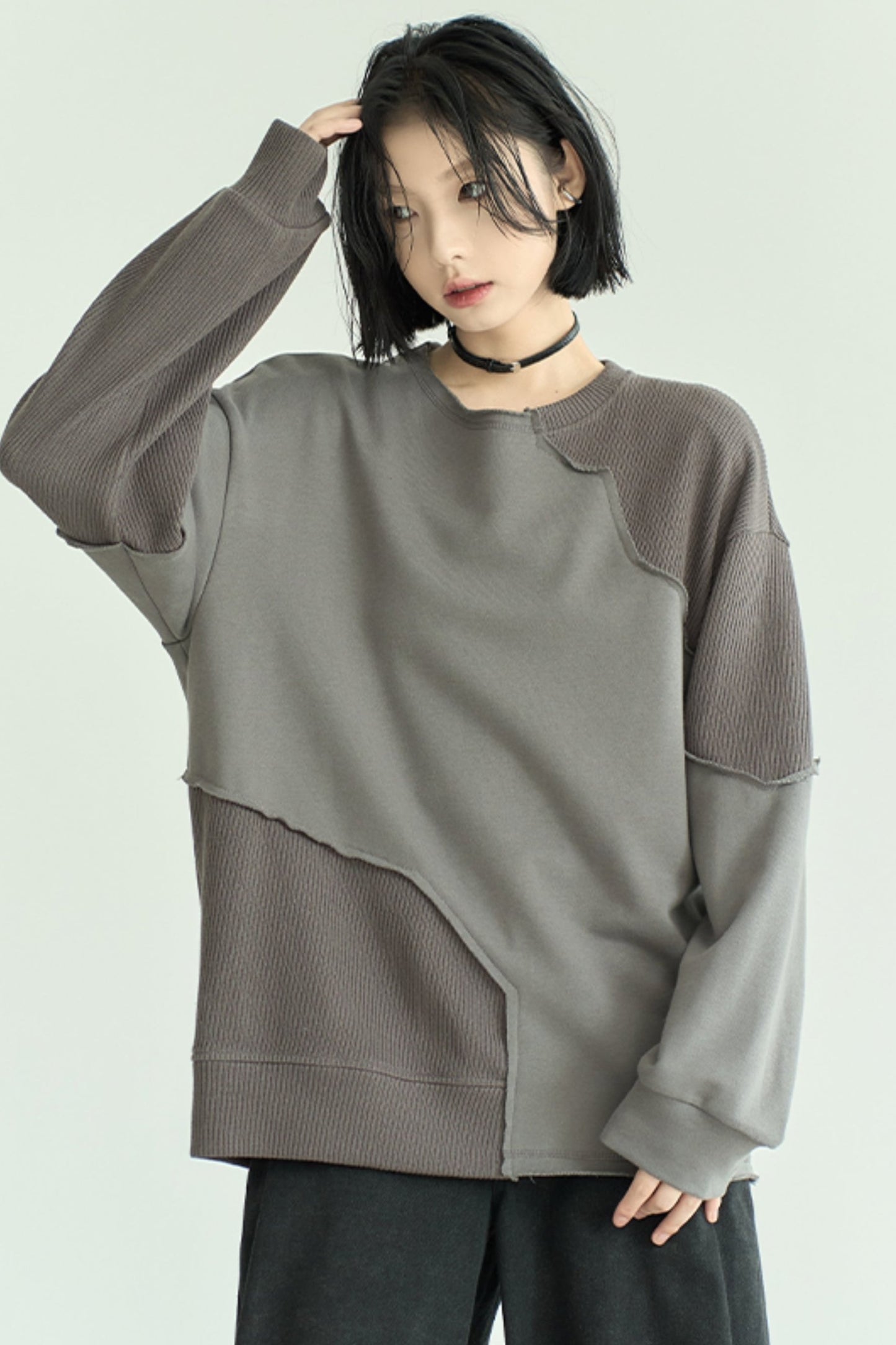 Loose Casual Contrast Pullover