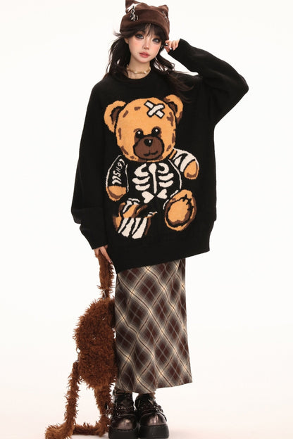 Over -size bear jaker dodo long sleeve sweater