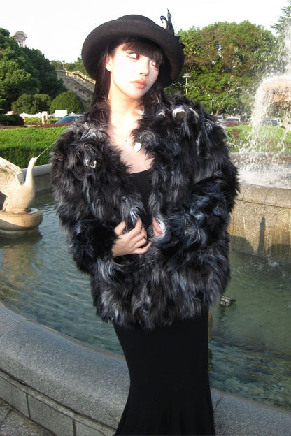 Imitation Mink Fur Eco Coat