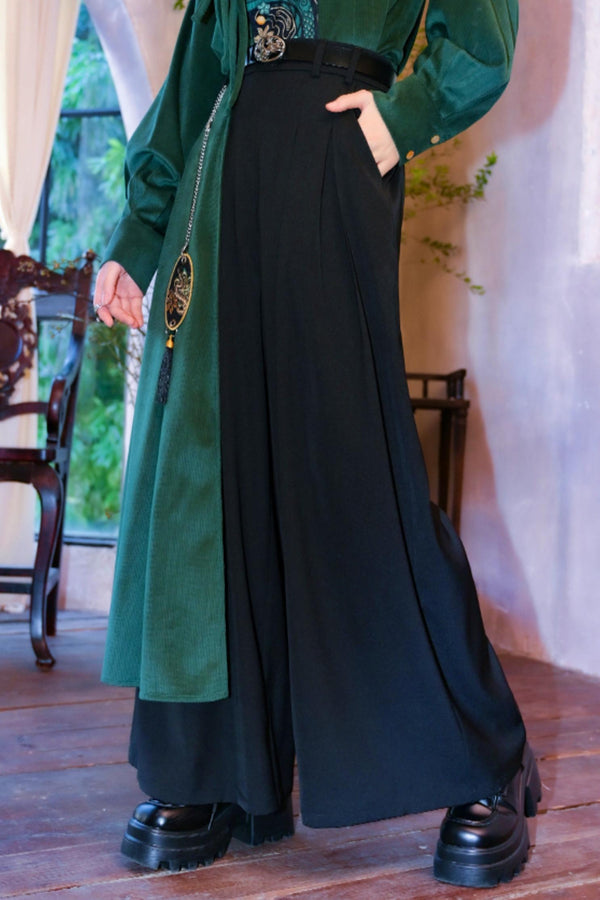 【予約商品】チャイニーズスタイルワイドステッチパンツ