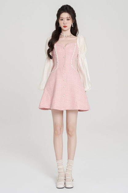 Pink Square Air Neck Lindress