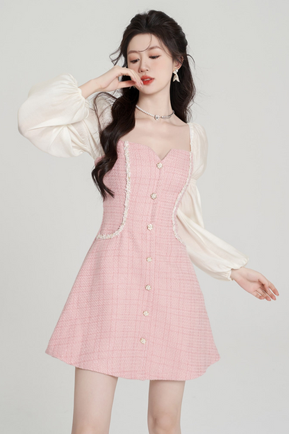 Pink Square Air Neck Lindress