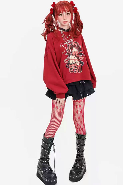 [Reservation product] Little Devil Rubber Bow Thai Y2K Sweat