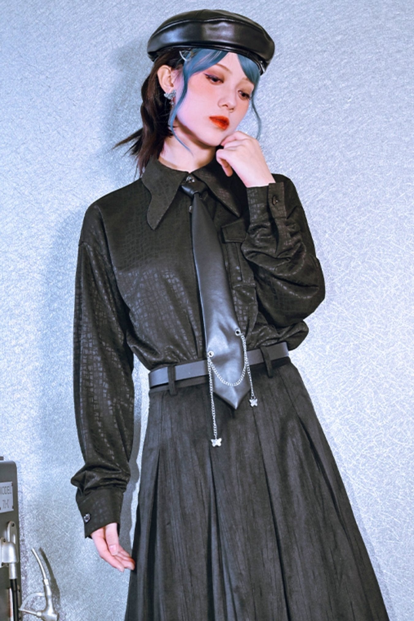 Duchess Gothic Velvet Long Tail Belted Suspender Tulle Dress