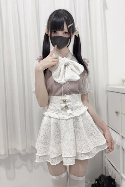 [Reserved product] High Waist Bow Waist Seal Skirt