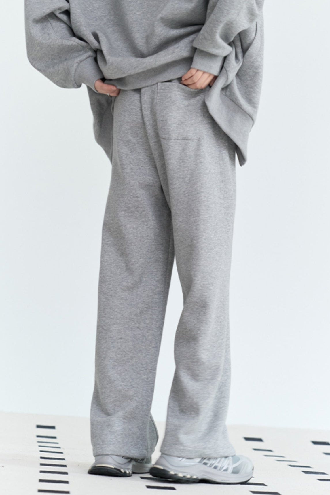 Solid Color Straight Leg Sweat Pants