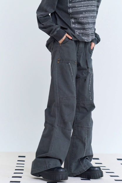 Cargo style straight jeans