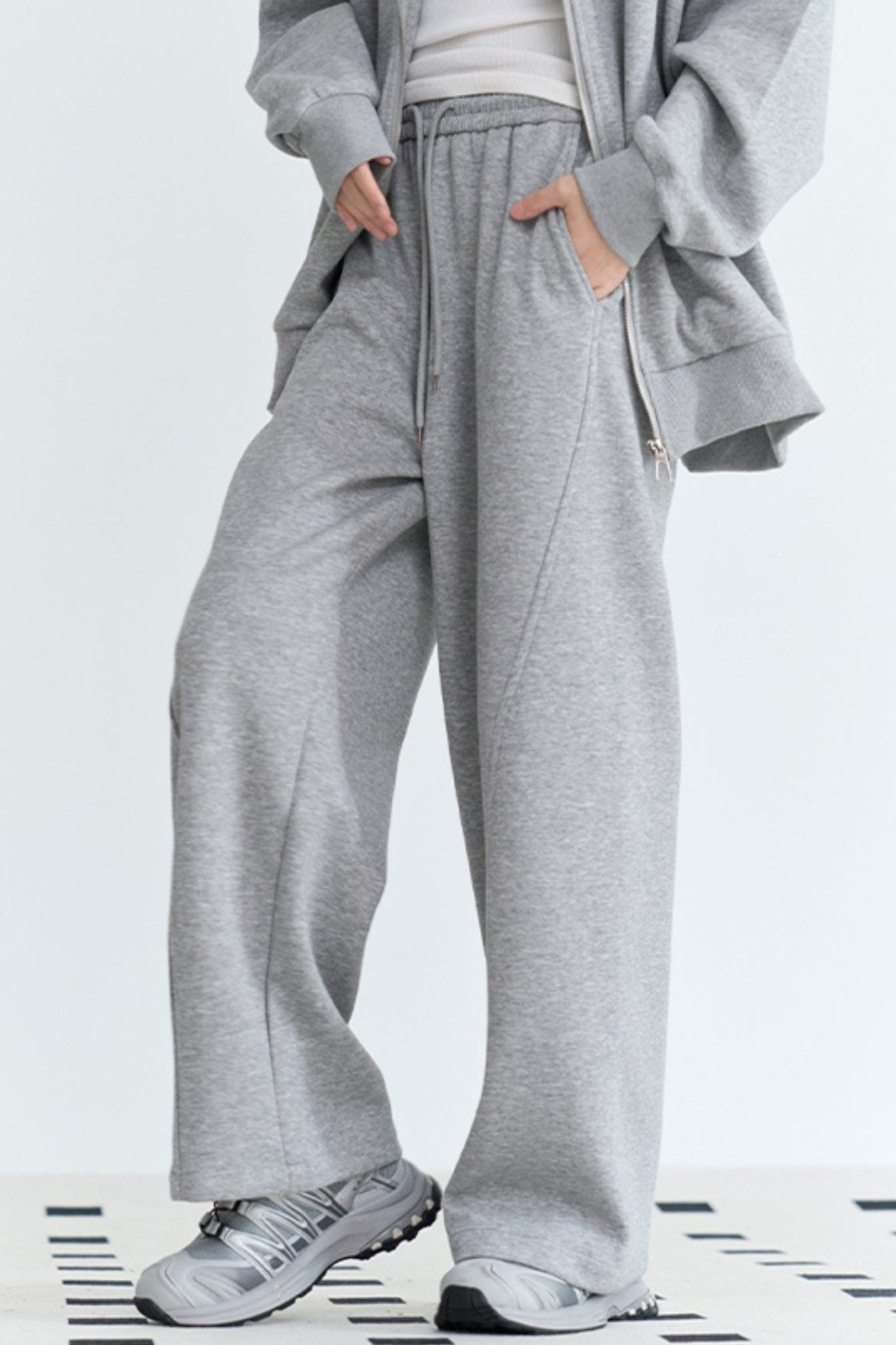 Solid Color Straight Leg Sweat Pants