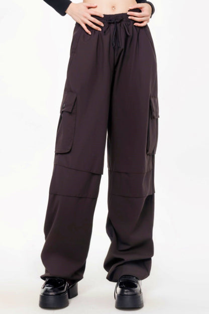 Multi -pocket straight pants