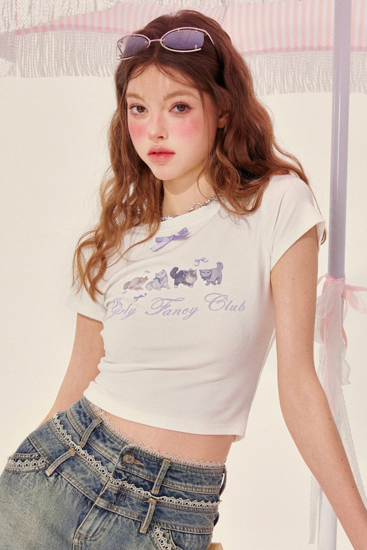 Cat Paradise Slim Print T -shirt