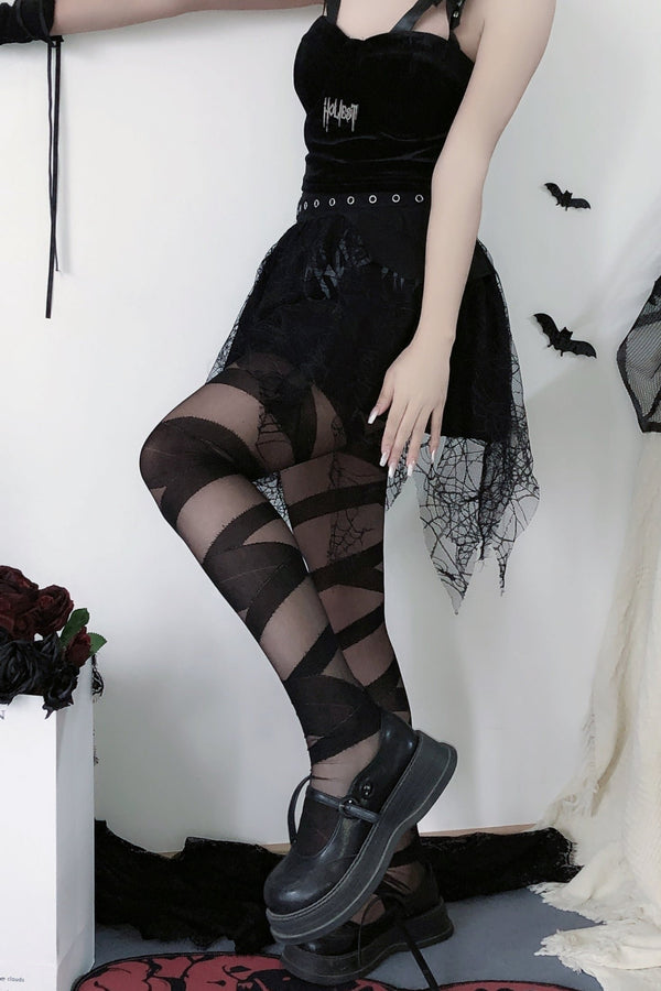 Y2K Punk Cross Strap Socks