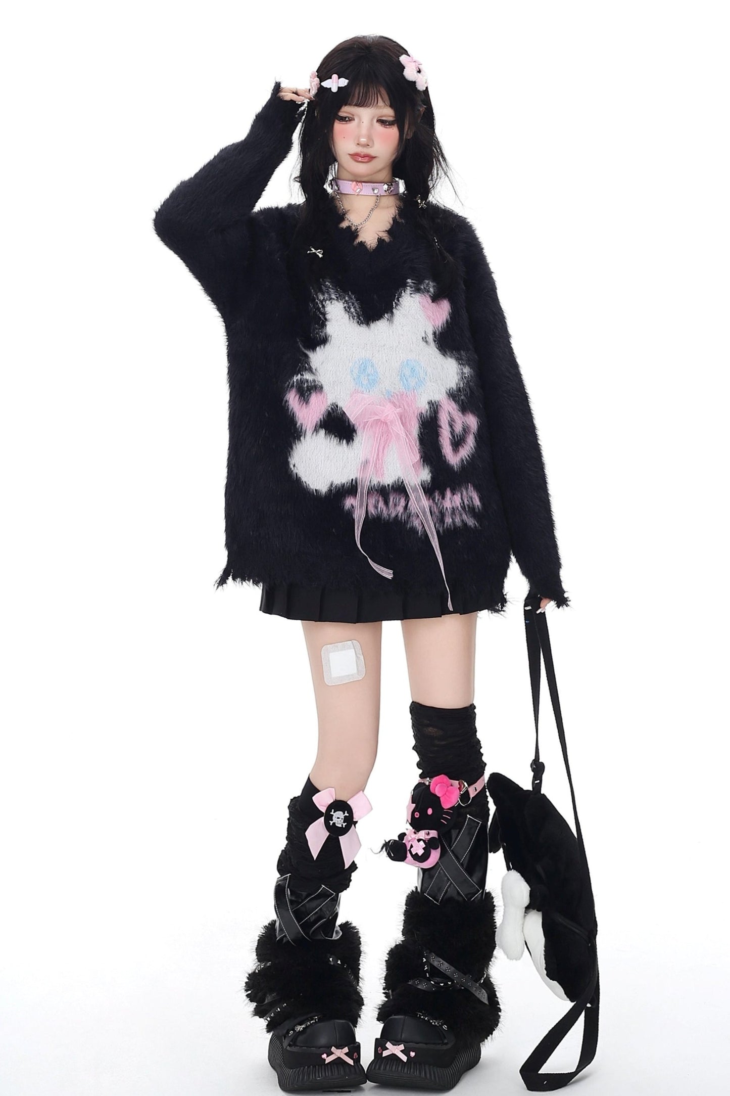 Plush Cat Soft Loose Knit Pullover Sweater