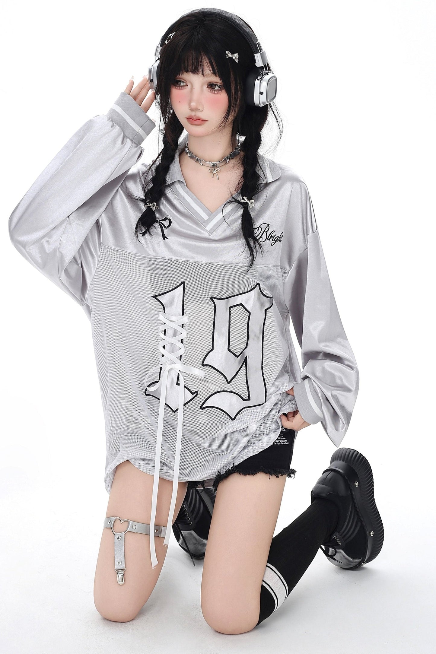 Silver Grey Strappy Valley Jersey Top