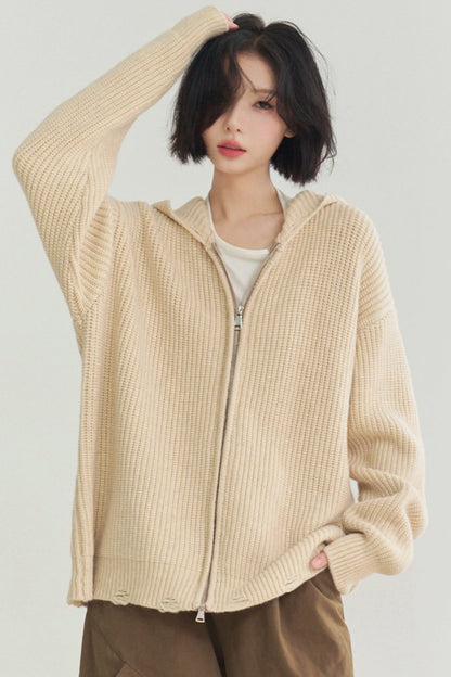 Loose -fit food cardigan