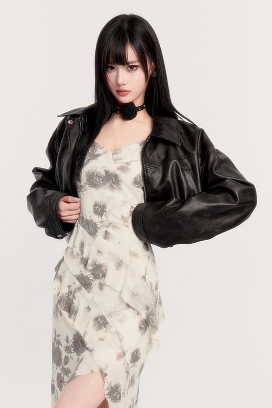 Maillard Collar Leather Biker Jacket