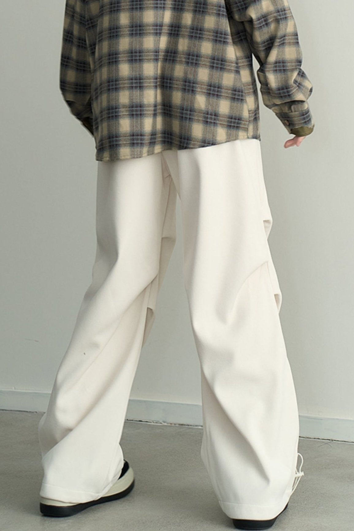 Pleated Drape Loose Straight Pants