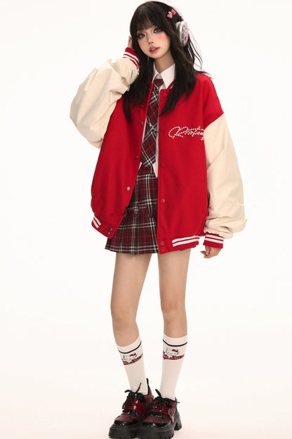 Pearl Embroiderie College Style Jacket