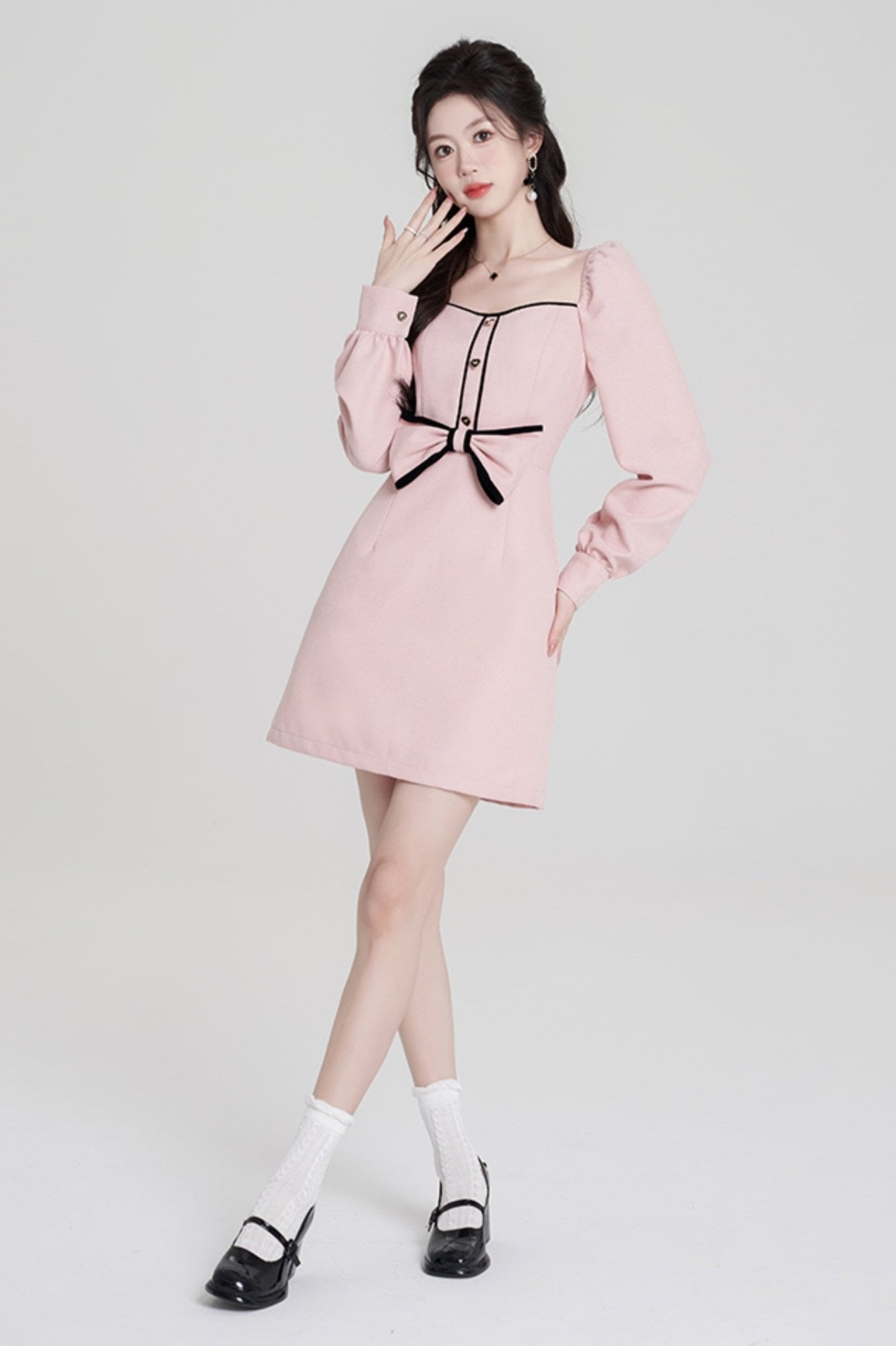 Pink Square Air Neck Bowlindress