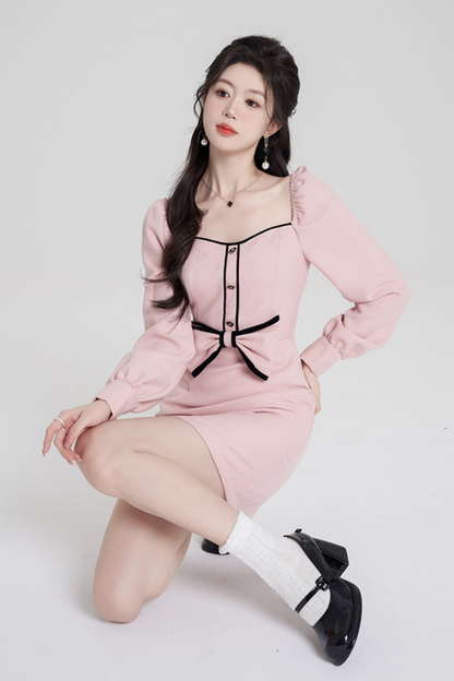 Pink Square Air Neck Bowlindress