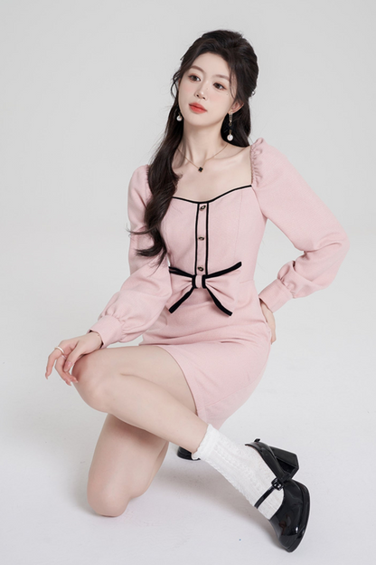 Pink Square Air Neck Bowlindress