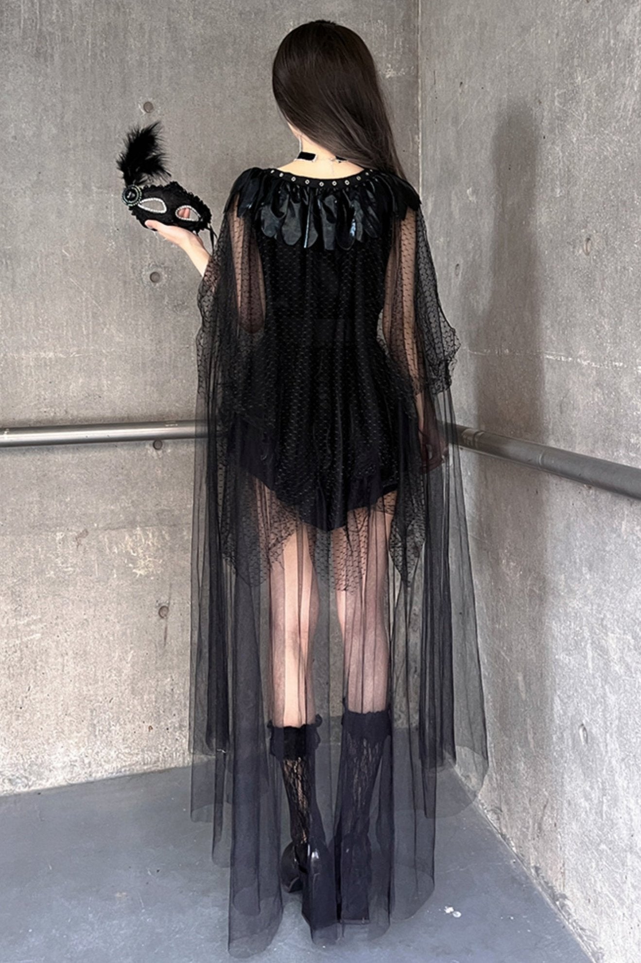 sheer black lolita dress Dark Lolita Elf Cosplay Dress – Belchic