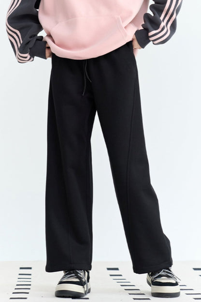 Solid Color Straight Leg Sweat Pants