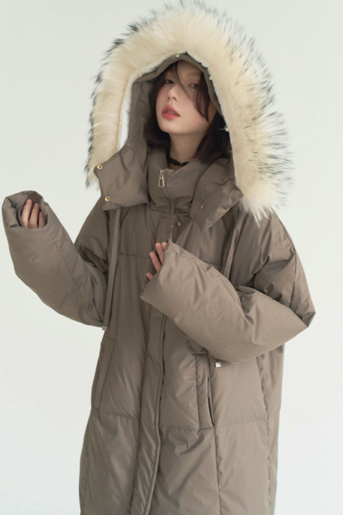 Real face color down jacket