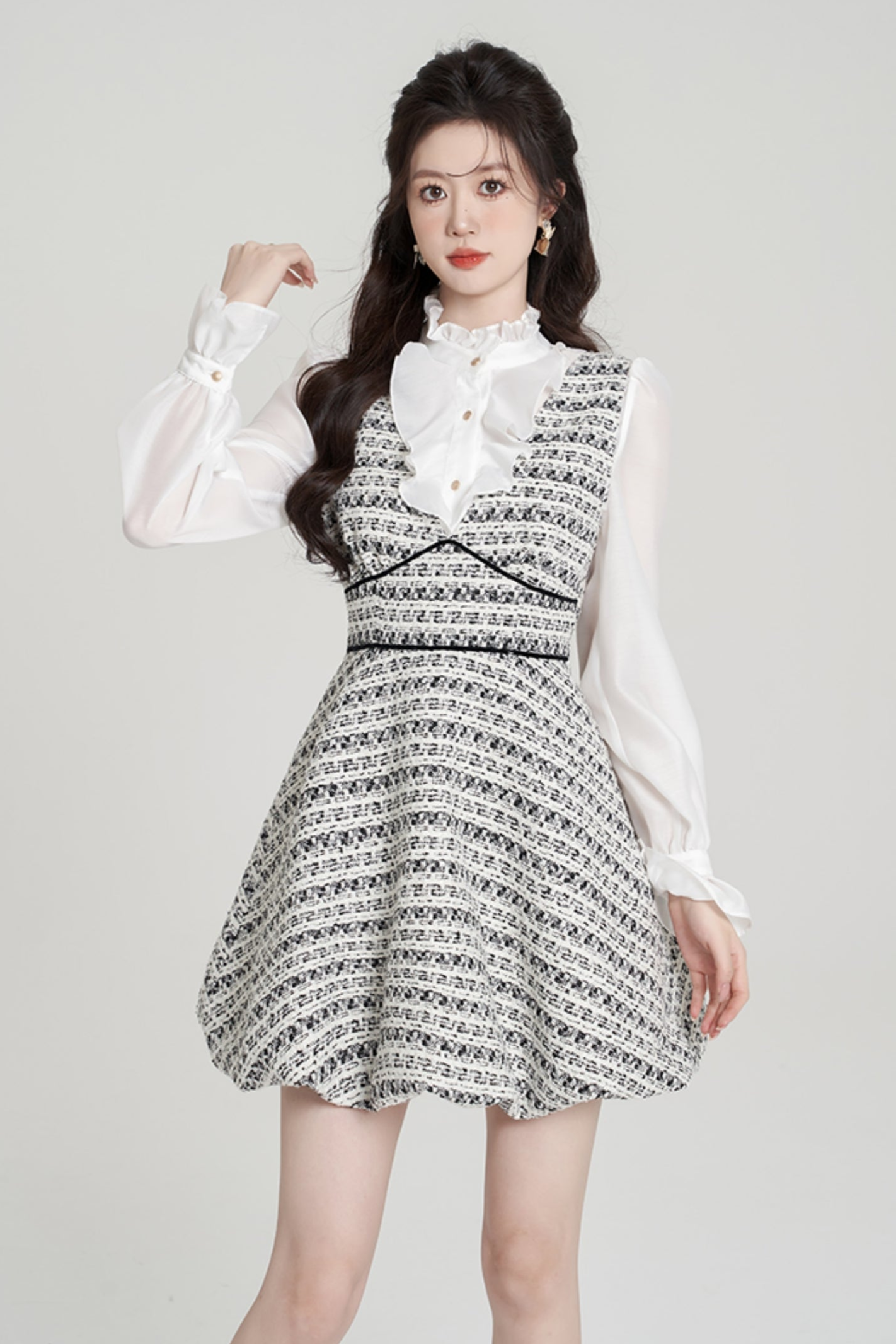 Hound toe high -end bad skirt dress set