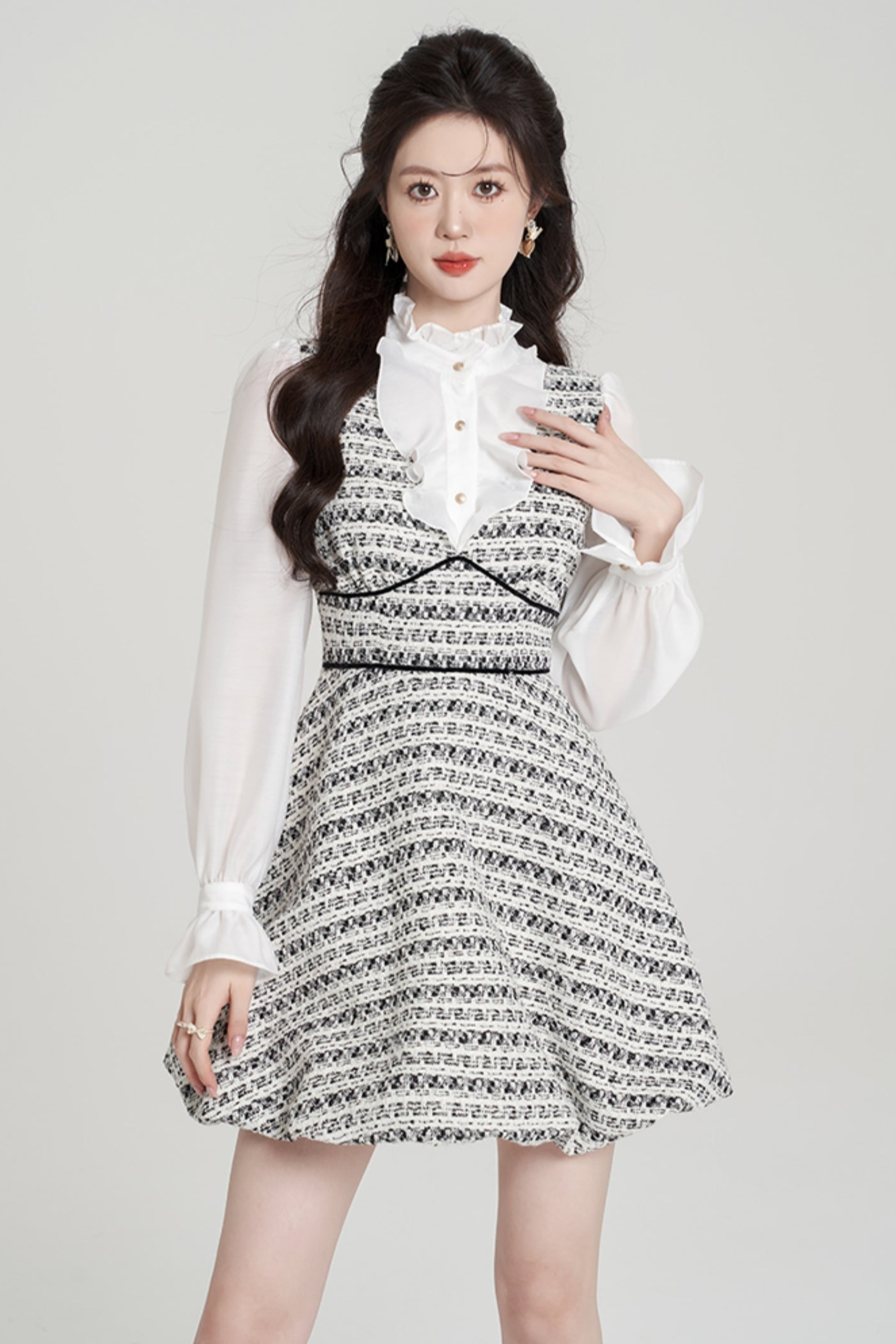 Hound toe high -end bad skirt dress set