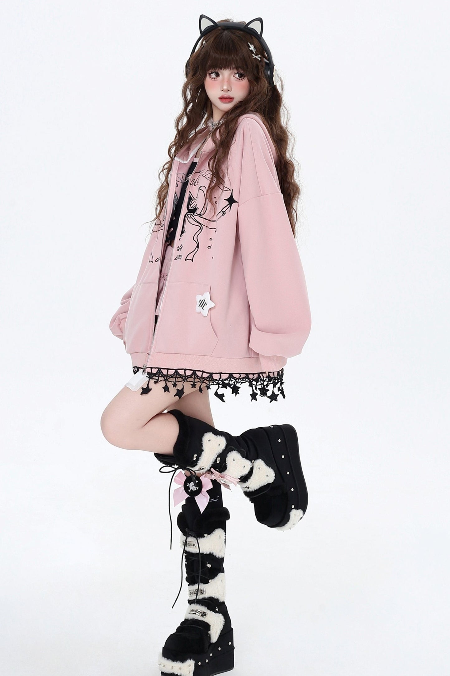 Sweet Star Pendant Hoodie Jacket