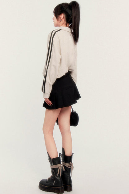 カジュアルツーピースプリーツドレス