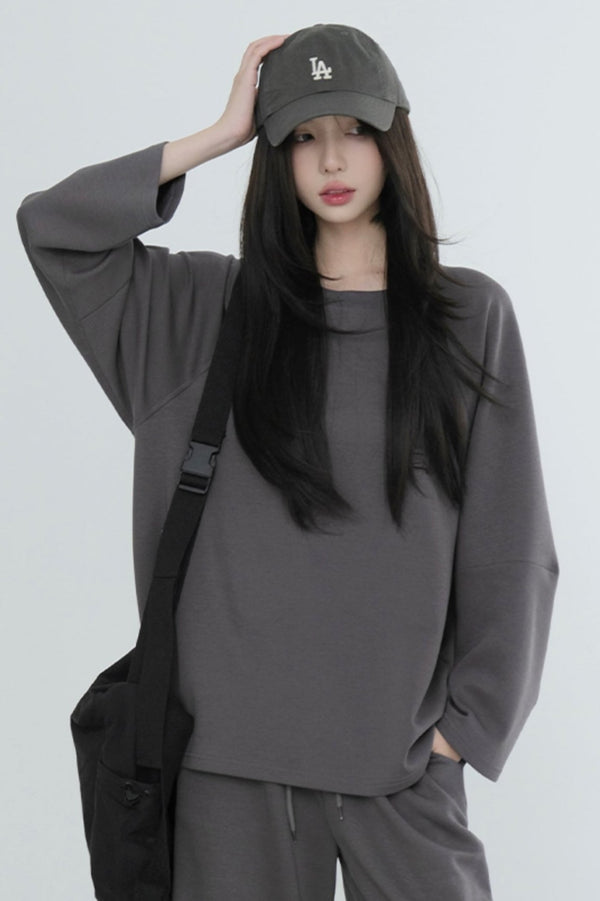 カジュアルラグランクルーネックスウェットセット