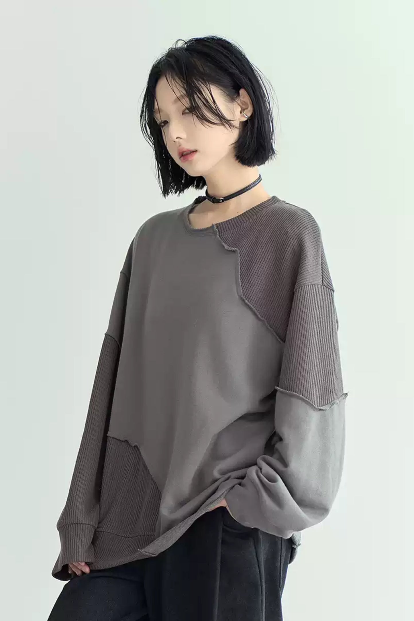 Loose Casual Contrast Pullover