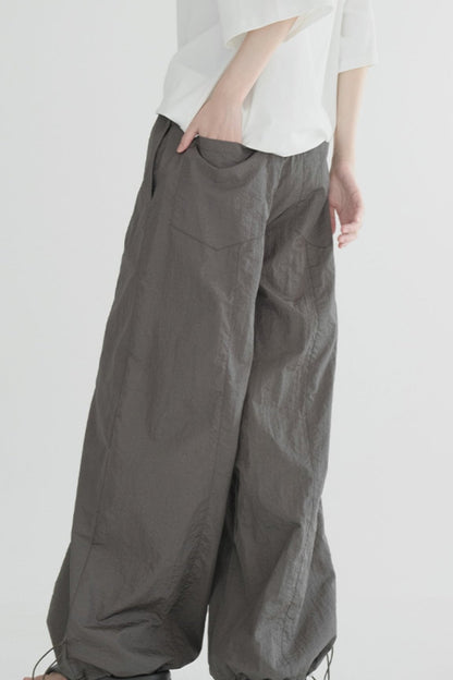 Pleated Wide Leg Casual Pants