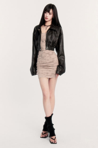 Maillard Collar Leather Biker Jacket